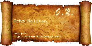 Ochs Meliton névjegykártya